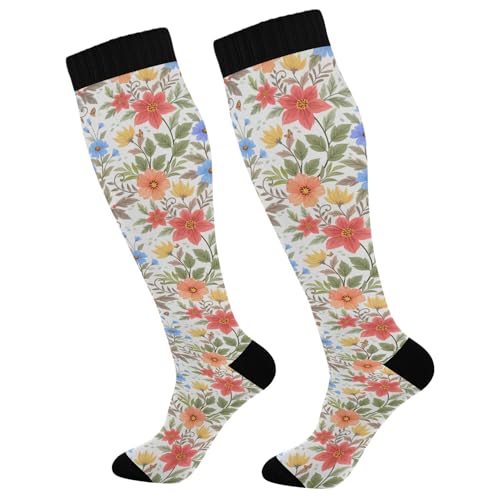 Image of JUNZAN Compression Socks Women Comfort Circulation Long Socks | Long Soccer Socks for Lady Sport Female Halloween Pumpkin Cat Witch Cute Esoteric Spooky