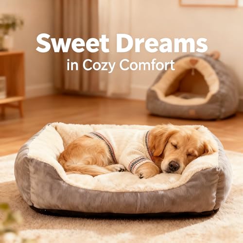 Image of Small /Medium Dog Sweater, Warm Dog Winter Coat w /Sleeves, Comfortable High Neck & Leash Hole, Premium Dog Clothes for Golden Retriever-Best for Holidays, Daily Walks XXL White