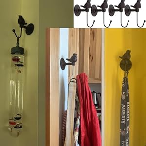 Ctw home collection cast iron hooks 520013 songbird wall hook brownish black 1  urban country home decor