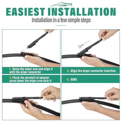 Image of 28 inch 28 inch Windshield Wiper Blades Replacement for Ford Fusion 2013 2014 2015 2016 2017 2018 2019 2020 / Ford Transit Connect 2014-2022 Original Factory Quality Front Wipers Blade Set - (Pack of 2)