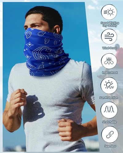 Image of Cuffbow 12 Pack Neck Gaiters Face Mask Balaclava for Men Women Cooling Neck Gaiter Summer UV Protection Scarf