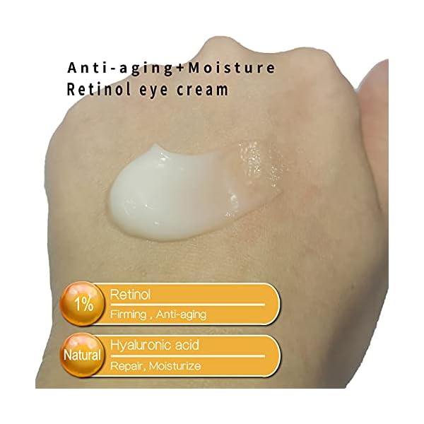 Retinol-Eye-Cream-Hydrating-Anti-Wrinkle-Under-Eye-Cream-Moisturizer-for-Eye-Bags-Dark-Circles-and-Puffiness-Anti-Aging-05Fl-Oz Retinol Eye Cream Hydrating Anti Wrinkle Under Eye Cream Moisturizer for Eye Bags Dark Circles and Puffiness Anti Aging 0.5Fl Oz