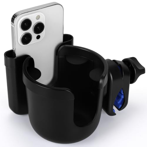 Image of Accmor Wheelchair Cup Holder with Phone Holder, Universal 360 Rotatable Walker Cup Holder Rollator Scooter Accessory