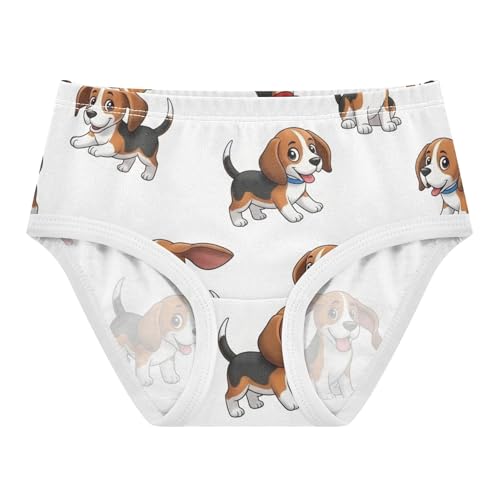 Cotton Toddler Underwear Floral Cute Cartoon Beagle Dogs White Girl Panties Cute Aesthetic Kids Undies Briefs 2t
