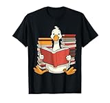 Photo Gallery funny goose reading books humor book lover maglietta Photo Gallery funny goose reading books humor book lover maglietta