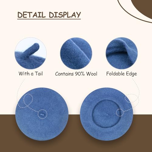 Image of Klong Women Wool Beret Hat French Style Solid Color