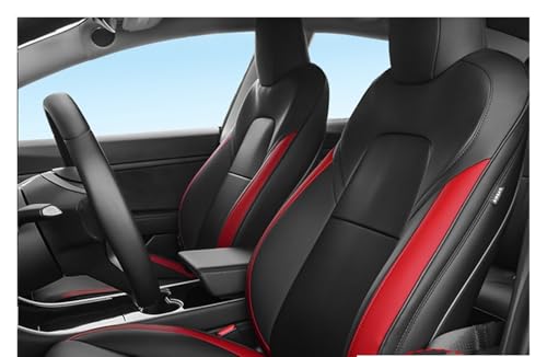 Housses de siège pour Tesla Model 3 et Y en cuir PU noir et rouge