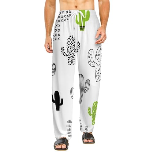 Pantalon de détente cactus pour vos soirées : bas de pyjama long femme taille S