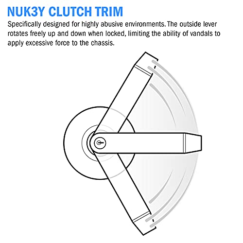 Nuk3Y Azure Grade 2 Commercial Duty Cylindrical Lever Lockeset, Ada, Ul Rated, Satin Chrome Us26D (Entry) #TOP5