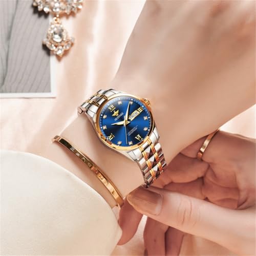 Image of OLEVS Automatic Womens Watch Mechanical Calendar Watches Diamond Fashion Waterproof Female Wrist Watch