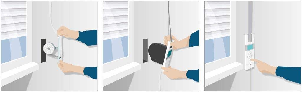 WIR elektronik eWickler Comfort eW820, elektrischer Rollladen-Gurtwickler Unterputz, mit Display, für 17–23 mm Gurtband, automatische Fahrzeiten