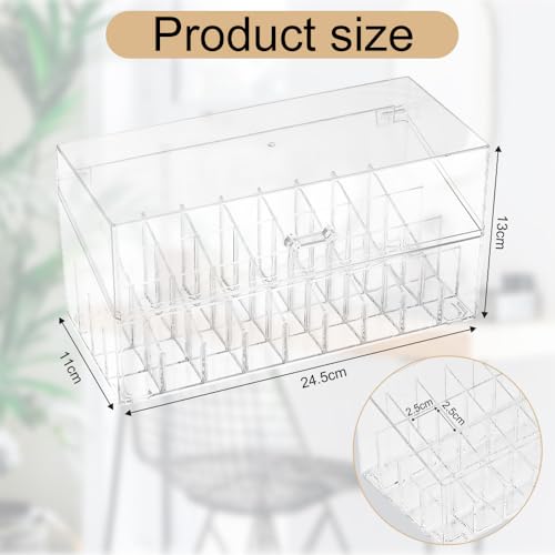 LPAMABA 36 Fächer Lippenstift Organizer mit Deckel Acryl Lippenstift Aufbewahrung Transparent Lippenstift Halter Halterung Lippenstift Ständer Schmink Acryl Make Up Kosmetik Organizer Aufbewahrung