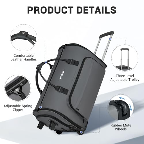 DEVPNR 3-in-1 Rolling Duffle Bag