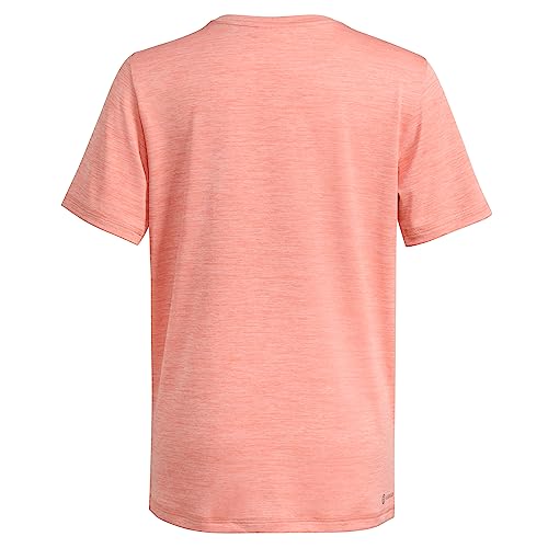 Adidas Boys' Big Moisture-Wicking Athletic T-Shirt Gradient BoS Logo Short Sleeve, Wonder Clay Heather2