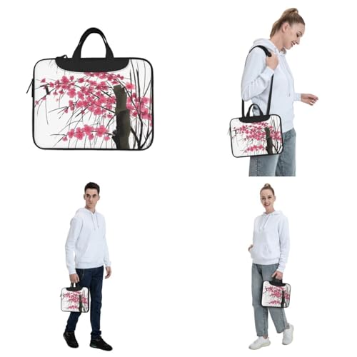 Bolso Tote para Portátil con Diseño de Bambú y Flores de Cerezo miniatura 7