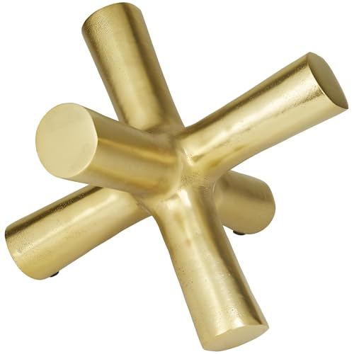 Sculpture abstraite Deco 79 dorée en aluminium objet décoration salon moderne - 2