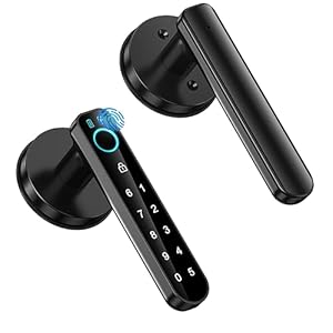 Fingerprint Door Lock, Smart Door knob,biometric Door Lock,with passcode keypad keyless Entry Door Handle,for Bedroom Home Hotel Office Apartment Blac