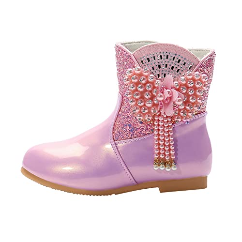 Children Short Boots Winter Plush Cotton Boots High Heel Boots Princess Boots Dress Shoes for Girls 6