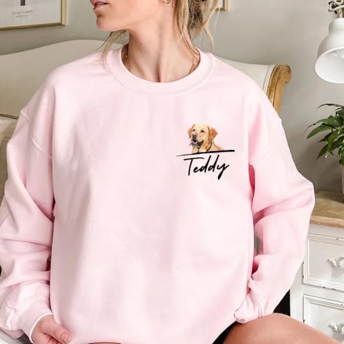 Custom Sweater, Drawing From Photo Portrait, New Owner Sweatshirt, Dog Lover Personalized Gifts4