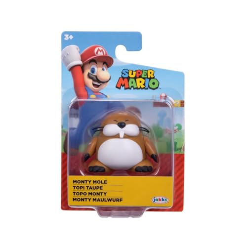 Super Mario World of Nintendo - Mini figura de Monty Topo de 2.5 pulgadas