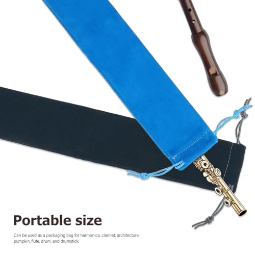 SAFIGLE Recorder Storage Bag: 10Pcs Suede Drawstring Pouch for Soprano Recorder Clarinet and Other Musical Instruments - Versatile Soft and Convenient for Kids Accessories