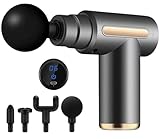 Mini pistola de masaje de tejido profundo, 6 niveles de velocidad, masajeador muscular portátil de mano, carga tipo C y batería de 1800 mAh, pantalla digital, pistola de masaje silenciosa