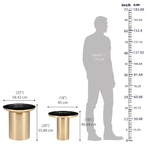 Image of Wakefit Grittle Multipurpose Metallic Coffee Table for Bedroom|Gold Electroplating Finish|Center Table for Living Room| Room Decoration |Nesting Table | Stylish & Comfortable Furniture for Home Decor