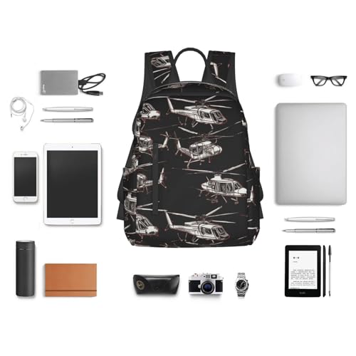 Sac à dos léger hélicoptère confortable grand volume noir pour la rentrée - 6