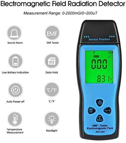 Medidor EMF digital portátil con pantalla LCD miniatura 2