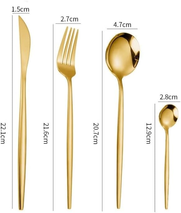 Silverware Flatware Set, 24-piece Portuguese Stainless Steel Cutlery Steak Knife, Fork And Spoon Color Box Set(Silver)