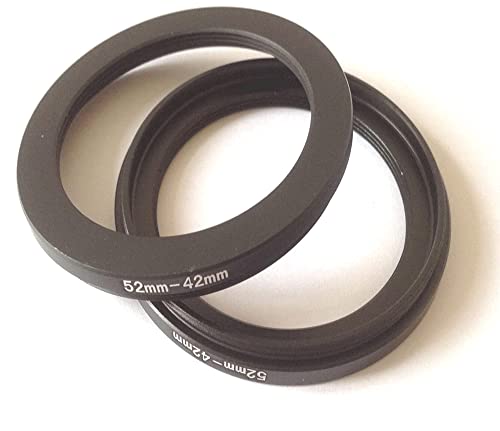 2x Video Camera Lens Connector Adapter Size 52-42mm Step Down Rings 52mm To 42mm Filter Conversion Connect-ing Circle Screws Focus Digital Photo Film Attachment Fix-Ing Photograph Parts Accessories - Image 2