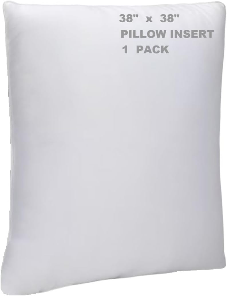 WINGLAM Throw Pillow Inserts 1-Pack, 36x36 Inches Square Decorative Pillow Stuffers, Hypoallergenic Ultra Soft Lightweight Down Alternative Polyester, White Sham Stuffer Pillows（1）