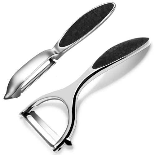 2S Schäler Set,Sparschäler Pendelklinge 14,5cm, Sparschäler 16.5 cm,Gemüseschäler rostfrei, Gemüseschäler einschneidig, Pendelschäler,Edelstahl poliert, Kartoffelschäler Schälfix