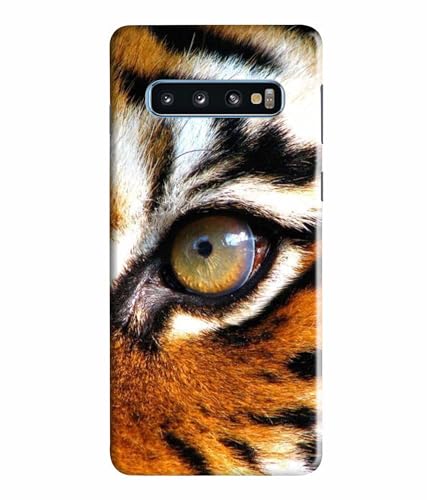 Image of Printed Hard Back Case Cover & Compatible for Samsung Galaxy S10 | Tiger Eyes (Multicolor) - D1185