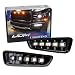 iJDMTOY White/Amber Switchback LED DRL Fog Light Kit Compatible With 2017-up Ford Raptor, 5-Lamp Assembly w/ Turn Signal Feature