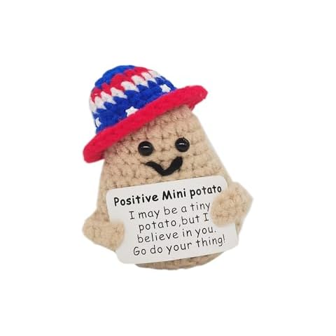 KALAWALK Funny Gifts Positive Crochet Knitting Animal Vegetable with Positive Card Handmade Crochet Gifts for Friend Coworker Student Teacher Cover