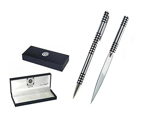 Charles Rennie Mackintosh Herren Gitter Pen & Brieföffner Set Schwarz