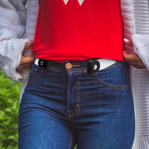 No Buckle Belt, Invisible Belt, Elastic Stretch Waist Belt Decorative Belt for Dresses Jeans Pants (White)3