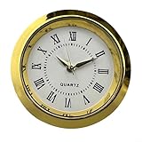 Shophubio Mini reloj redondo con movimiento de cuarzo, opciones de 36 mm y 55 mm, lente de cristal mineral, bisel de tono dorado/plateado, números romanos o arábigos, reloj artesanal (36 mm)