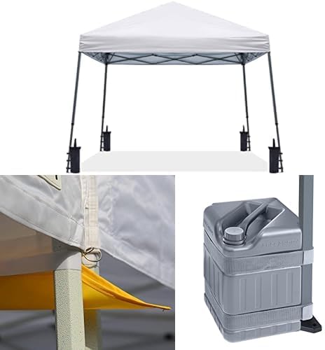 ABCCANOPY 10x10 Pop Up Canopy Tent with Gutter and Water Weights Set of 4