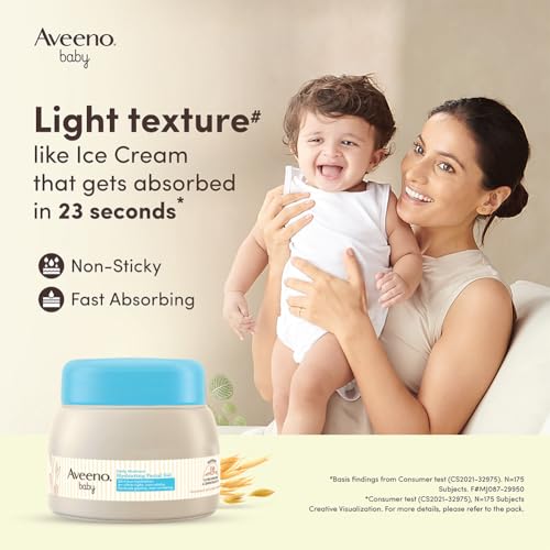 Image of Aveeno Baby Daily Moisture Hydrating Facial Gel (Cream) 60g I Ultra-light | 24 hours moisturisation Face cream | Triple oat extract & avocado oil I Paediatrician recommended (Pack of 4)