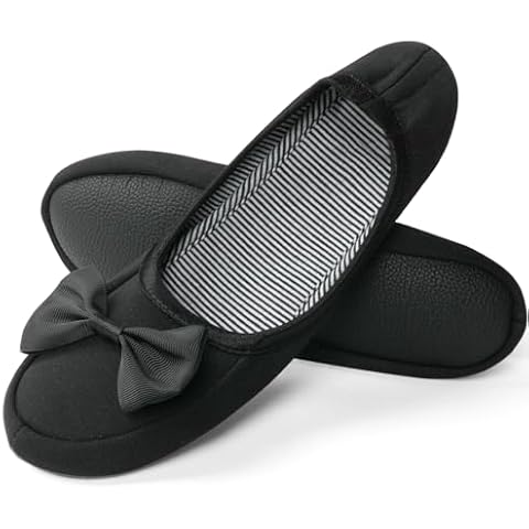 OFFCUP Ladies' Ballerina Slippers with Bow Cover