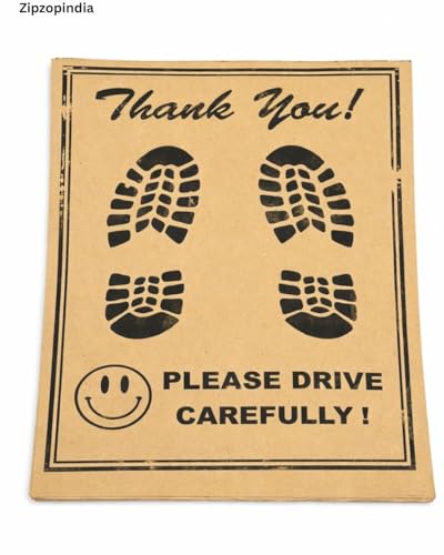 Image of Paper mats Car Care Disposable Brown Printed Foot mats 44cm X 54cm High-Density, Anti-Slip Paper Floor Mats | Eco-Friendly, Durable, Single-Use Protective Car Mats (Pack of 50)