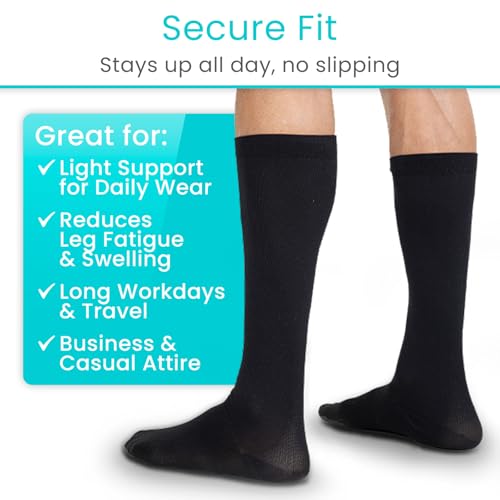 Image of Vive Compression Dress Socks for Men & Women Graduated Compression Knee High Stockings - For Swelling, Varicose Veins, Enhanced Circulation, Airplane Travel, Athletic, All-Day Wear