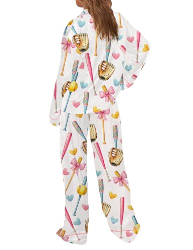 Image of SHESHOW Satin Pajamas for Women Set Long Sleeve Button Down Sleepwear 2 Piece Nightwear Women Pjs Sets Size XS-XXL