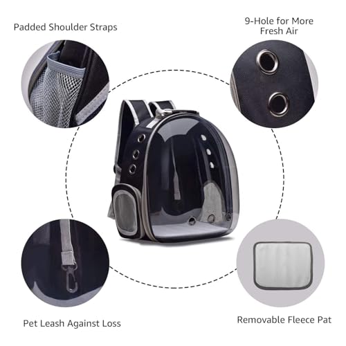 Image of Transparent Pet Carrier Backpack |Airline-Approved & Comfortable |Designed with Breathable Mesh |Durable and Water-Resistant | for Cats (31.8L x 25.4W x 41.9H Centimeters)