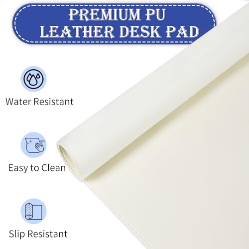 Tapis de bureau grande taille pour ordinateur clavier souris blanc - 4