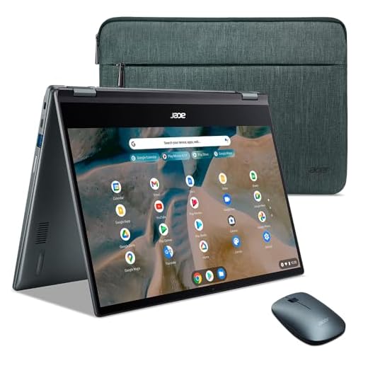 acer Chromebook Spin 514 CP514-1H-R0VX Laptop | AMD Ryzen 3 3250C | 14" FHD IPS Touch Display | 8GB DDR4 | 64GB eMMC | Wi-Fi 5 | HD Webcam | Backlit Keyboard | Chrome OS | Sleeve | Mouse | Green