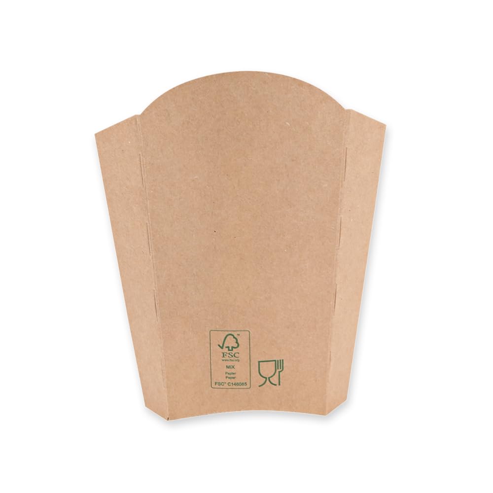FRANZ MENSCH 1000 Stück NATUREStar Pommes-Schütten | Kraftpapier/PE, FSC®-Mix, L: 9cm, braun, B: 5,5cm, H: 12,5cm, Karton, Spitztüten Papiertüten, Papierspitztüten,Pommes Tüten