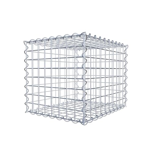 GABIONA Gabion 50 × 40 × 40 cm (L x H x P) – Panier à pierres en fil de 4 mm, largeur de maille 5 × 5 cm, fermeture en spirale – Idéal pour brise-vue, clôture gabion, mur de jardin et mur de panier en